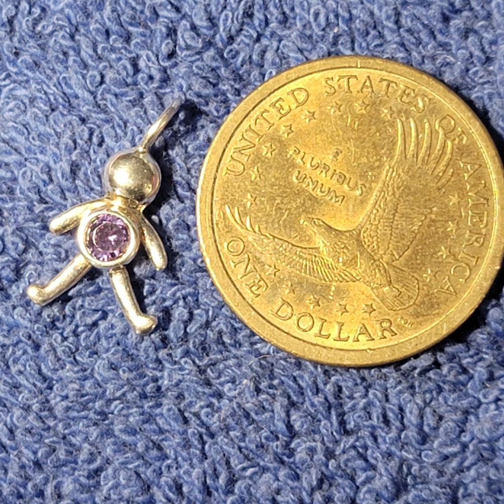 Silver Pendant with Purple Gem